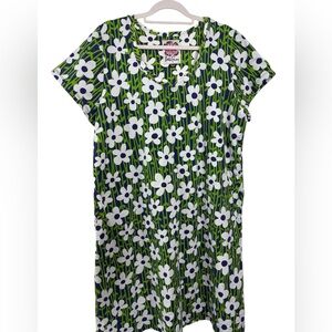 Lesley Evers 100% Cotton Floral Short Sleeve Dress size 2X